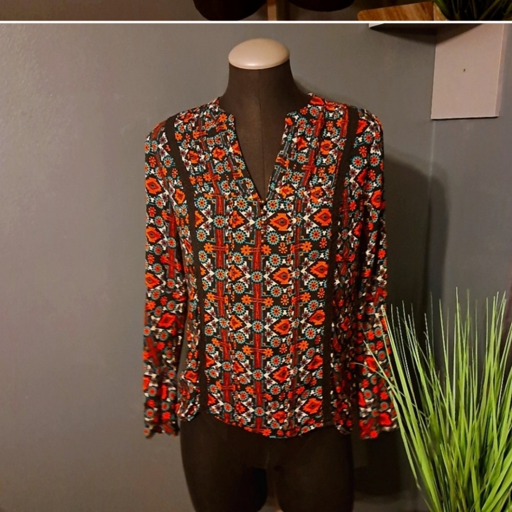 Boho pattern blouse. Colorful - Picture 2 of 4